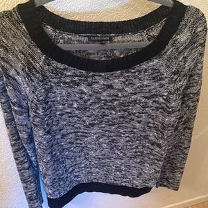 Eileen Fisher Charcoal and Black Knit Top